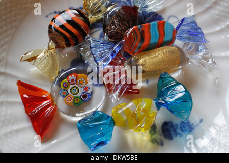 Nachahmung Süßigkeiten aus venezianischem Glas Stockfoto