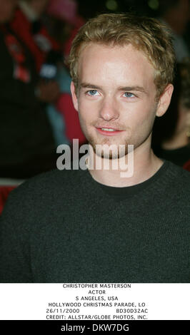 26. November 2000 - HOLLYWOOD CHRISTMAS PARADE, LO - CHRISTOPHER MASTERSON. SCHAUSPIELER. S-ANGELES, USA. HOLLYWOOD CHRISTMAS PARADE, LO.26/11/2000.BD30D32AC. CREDIT: (Kredit-Bild: © Globe Photos/ZUMAPRESS.com) Stockfoto