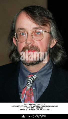 17. Januar 2001 - LOS ANGELES FILM CRITICS AWARD - PETER LORD - Direktor. LOS ANGELES, USA - LOS ANGELES FILM CRITICS AWARD.17/01/2001 BE71E9C. CREDIT: (Kredit-Bild: © Globe Photos/ZUMAPRESS.com) Stockfoto