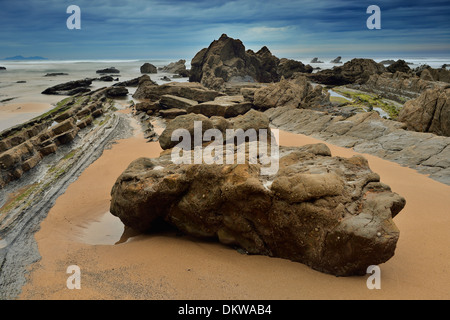 Barrica Strand, Biskaya, Baskisches Land, Spanien, Europa Stockfoto