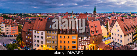 Nürnberg-Stadtbild-Panorama. Stockfoto