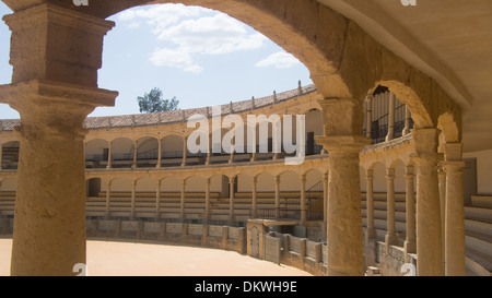 Plaza de Toros, älteste Stierkampfarena Spaniens, Ronda, Andalusien, Spanien. Stockfoto