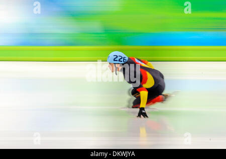 26. Februar 2010 konkurriert - Vancouver, British Columbia, Kanada - Deutschland TYSON HEUNG, während die Männer 500 m short-Track Eisschnelllauf Halbfinale bei den Olympischen Winterspielen 2010 in Vancouver, Kanada. (Kredit-Bild: © Jed Conklin/ZUMApress.com) Stockfoto