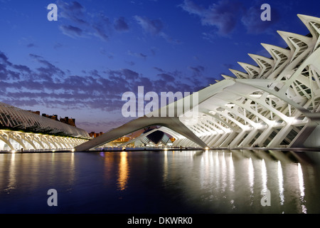 Architektur von Santiago Calatrava, Museo de Las Ciencias Príncipe Felipe, Ciudad de Las Artes y Las Ciencias, Valencia, Spanien Stockfoto