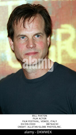 4. September 2000 - Filmfestival, Venedig, Italien - BILL PAXTON. FILM-SCHAUSPIELER. FILM FESTIVAL, VENEDIG, ITALY.04/09/2000.BB76A24C. CREDIT: (Kredit-Bild: © Globe Photos/ZUMAPRESS.com) Stockfoto