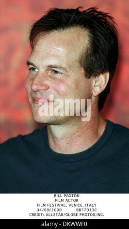 4. September 2000 - Filmfestival, Venedig, Italien - BILL PAXTON. FILM-SCHAUSPIELER. FILM FESTIVAL, VENEDIG, ITALY.04/09/2000.BB77D13C. CREDIT: (Kredit-Bild: © Globe Photos/ZUMAPRESS.com) Stockfoto