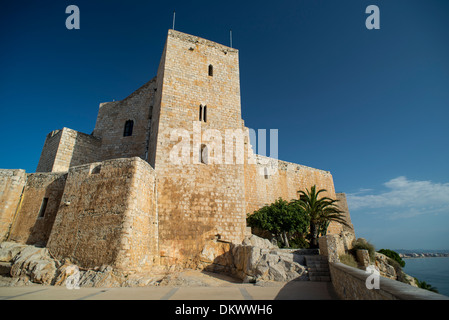 Peñiscola Papa Luna Burg platziert auf dem Hügel der Altstadt. Castellón, Spanien Stockfoto