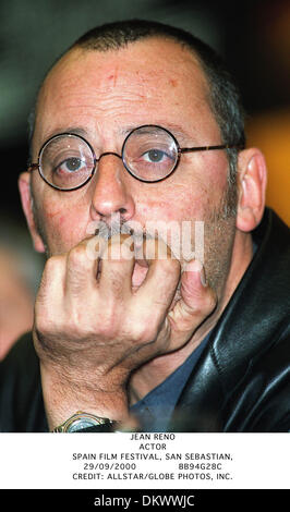 29. September 2000 - Filmfestival, SAN SEBASTIAN - JEAN RENO. SCHAUSPIELER. Spanien. FILMFESTIVAL, SAN SEBASTIAN,.29/09/2000.BB94G28C. CREDIT: (Kredit-Bild: © Globe Photos/ZUMAPRESS.com) Stockfoto