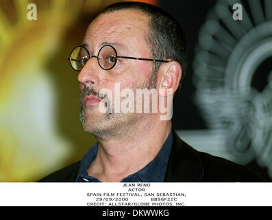 29. September 2000 - Filmfestival, SAN SEBASTIAN - JEAN RENO. SCHAUSPIELER. Spanien. FILMFESTIVAL, SAN SEBASTIAN,.29/09/2000.BB96F22C. CREDIT: (Kredit-Bild: © Globe Photos/ZUMAPRESS.com) Stockfoto