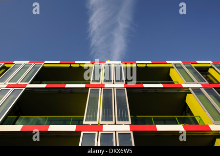 Details, Bioreaktor Fassade, BIQ, Algen, Gebäude, IBA, Internationale Bauausstellung, Wilhelmsburg, Hamburg, Deutschland Stockfoto