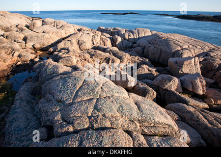 Granit gesäumten Küste von Maine, Fehler Island, Maine Down East Stockfoto