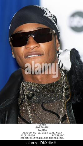 11. November 2000 - USHER ALADDIN HOTEL, LAS VEGAS, NEVA -. POP-SINGER.DA, USA. ALADDIN HOTEL, LAS VEGAS, NEVA.11/11/2000.BC78B17C. CREDIT: (Kredit-Bild: © Globe Photos/ZUMAPRESS.com) Stockfoto