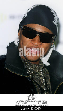 11. November 2000 - USHER ALADDIN HOTEL, LAS VEGAS, NEVA -. POP-SINGER.DA, USA. ALADDIN HOTEL, LAS VEGAS, NEVA.11/11/2000.BC78B18C. CREDIT: (Kredit-Bild: © Globe Photos/ZUMAPRESS.com) Stockfoto