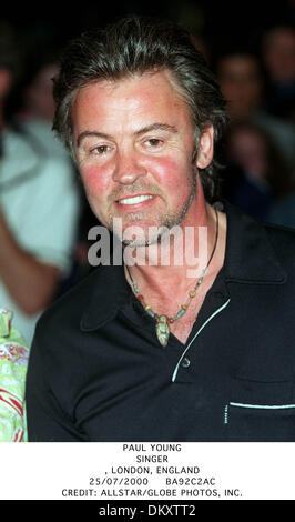 25. Juli 2000 - LONDON, ENGLAND - PAUL YOUNG. SÄNGERIN., LONDON, ENGLAND.25/07/2000.BA92C2AC. CREDIT: (Kredit-Bild: © Globe Photos/ZUMAPRESS.com) Stockfoto