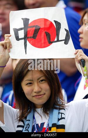 19. April 1942 - JAPAN V Belgien - japanischer FAN. JAPAN V BELGIEN. SAITAMA STADIUM, SAITAMA, JAPA. JAPAN-V-BELGIUM.04/06/2002.DIB5003. K47873. VORSCHAU WM 2006. (Kredit-Bild: © Globe Photos/ZUMAPRESS.com) Stockfoto