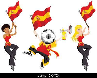 Spanien Fußball Fans. Stock Vektor