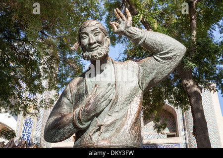 Statue von Khodja Nasreddin, auch bekannt als Hoja Nasruddin, Buchara, Usbekistan Stockfoto