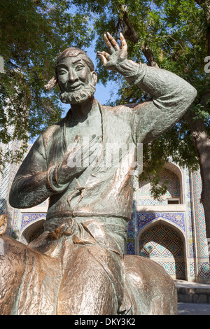 Statue von Khodja Nasreddin, auch bekannt als Hoja Nasruddin, Buchara, Usbekistan Stockfoto