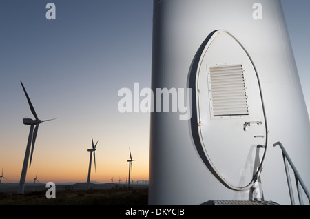 Eingang zu einer Windmühle für elektrische Produktion renowable Stockfoto