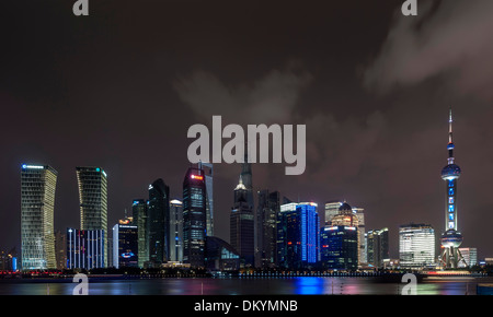 Skyline, Stadt, Nacht-Szene, Lujiazui Pudong, Shanghai, China Stockfoto