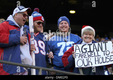 27. Dezember 2009 - East Rutherford, New Jersey, USA - 27. Dezember 2009: NY Giants-Fans sagen, Abschied von der alten Giants Stadium. Die Carolina Panthers besiegten die New York Giants 41-9 im Giants Stadium in East Rutherford, New Jersey. (Kredit-Bild: © Margaret Bowles/Southcreek Global/ZUMApress.com) Stockfoto