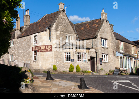 Fleur De Lys Public House, Norton Saint Phillip in der Nähe von Bath, Großbritannien Stockfoto