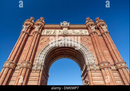 Arc de Triomf, Barcelona. Entworfen von Josep Vilaseca ich Casanovas. Als der wichtigste Zugang Tor für Barcelona Weltausstellung 1888 gebaut Stockfoto