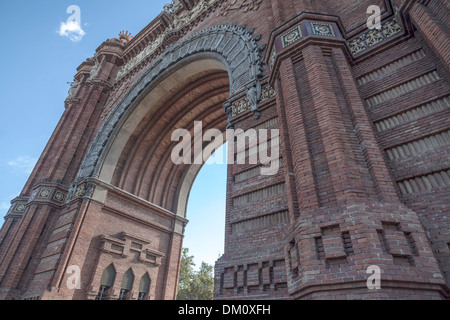 Arc de Triomf, Barcelona. Entworfen von Josep Vilaseca ich Casanovas. Als der wichtigste Zugang Tor für Barcelona Weltausstellung 1888 gebaut Stockfoto