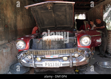 1957 Chevrolet Bel Air restauriert, Trinidad, Sancti Spiritus Provinz, Kuba, Karibik, Mittelamerika Stockfoto