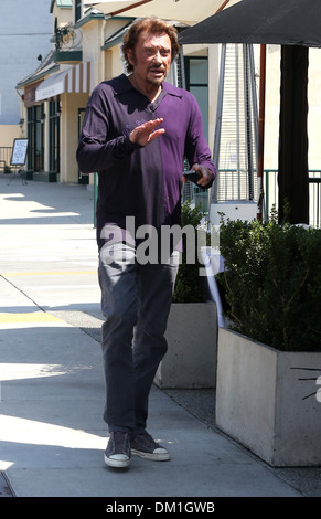 Johnny Hallyday besucht Sunset Plaza Los Angeles, Kalifornien - 10.09.12 Stockfoto