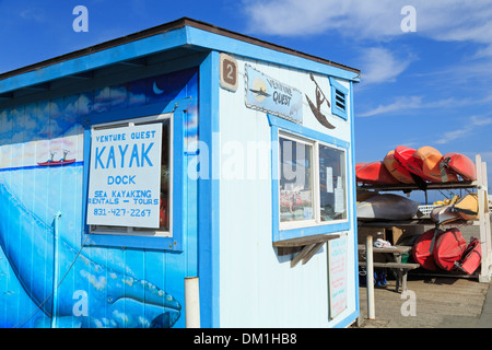 Kajak-Verleih auf dem Municipal Wharf, Santa Cruz, Kalifornien, USA Stockfoto