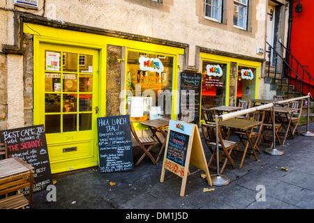 Cafe in Victoria Street Edinburgh in der Nähe der Grassmarket Stockfoto