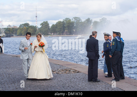 Russland, St. Petersburg, Neuvermählten auf der Strelka auf Vasilievsky Insel Stockfoto