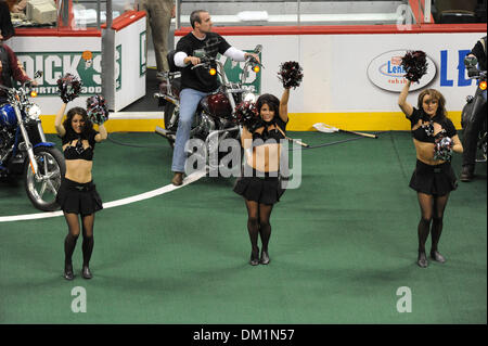 30. Januar 2010 - Denver, Colorado, USA - 30. Januar 2010: Colorado Mammuts Cheerleader bevor ein National Lacrosse League Spiel zwischen dem Washington Stealth und Colorado Mammut im Pepsi Center in Denver, Colorado gespielt... Obligatorische Credit: Andrew Fielding / Southcreek Global (Kredit-Bild: © Andrew Fielding/Southcreek Global/ZUMApress.com) Stockfoto