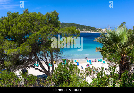 Balearen, Ibiza, der Strand der Cala Xarraca Stockfoto