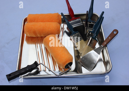 Ein Maler und Dekorateure Ausrüstung Stockfoto