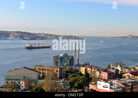 Bosporus-Gesamtansicht im Laufe des Tages, Türkei Stockfoto