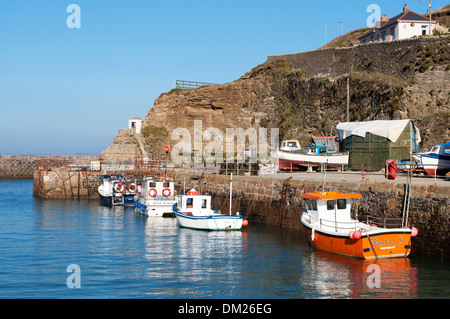 Angelboote/Fischerboote im Hafen von Portreath, Cornwall, UK Stockfoto