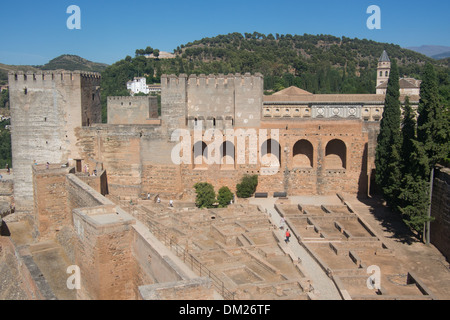 Fort-Bereich im Inneren der Alhambra, Granada, Andalusien, Spanien Stockfoto