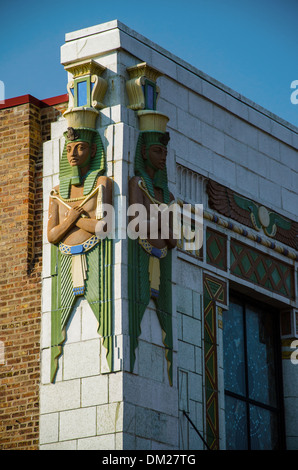 Das historische ägyptischen Theater in DeKalb, Illinois, einer Stadt auf dem Lincoln Highway, Stockfoto