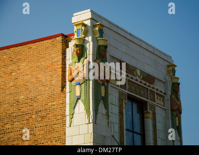 Das historische ägyptischen Theater in DeKalb, Illinois, einer Stadt auf dem Lincoln Highway, Stockfoto