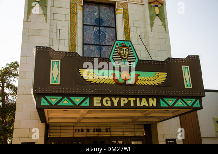 Das historische ägyptischen Theater in DeKalb, Illinois, einer Stadt auf dem Lincoln Highway, Stockfoto