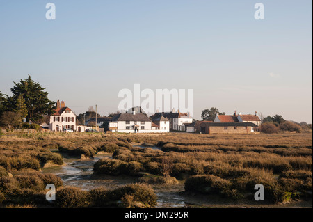 Auf dem Land mit Blick auf Pagham Hafen, Sussex, UK Stockfoto