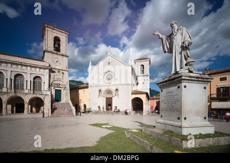 Piazza San Benedetto, Norcia, Umbrien, Italien Stockfoto