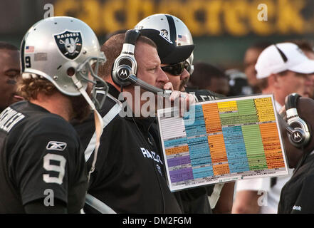 2. Januar 2010 - Oakland, Kalifornien, USA - Oakland Raiders Vs Baltimore Ravens auf Oakland-Alameda County Coliseum Sonntag, 3. Januar 2010, Raider Cheftrainer Tom Cable (Credit-Bild: © Al Golub/ZUMApress.com) Stockfoto