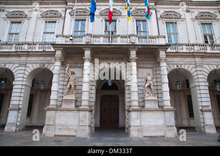 Palazzo di Citta Rathaus Piazza Palazzo di Citta Platz Turin Stadt Piedmont Region Nord Italien Mitteleuropa Stockfoto