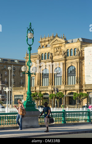 Theater Victoria Eugenia Fassade, San Sebastian, Baskenland, Spanien Stockfoto