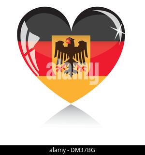 Vektor-Herz mit Deutschland Flagge Textur Stock Vektor
