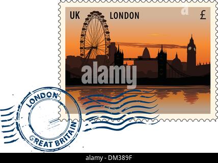 Poststempel aus London Stock Vektor