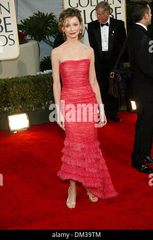 20. Januar 2002 - 59. GOLDEN AWARDS. IM BEVERLY HILTON HOTEL HILLS BEVERLY CA... CALISTA FLOCKHART. FITZROY BARRETT / 20.01.2002 K23865FB (D) (Kredit-Bild: © Globe Photos/ZUMAPRESS.com) Stockfoto